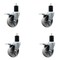Service Caster 4'' Semi Steel Swivel 1-3/4'' Expanding Stem Caster Set Total Lock Brake, 4PK SCC-EXTTL20S414-SSS-134-4 - alternate 1